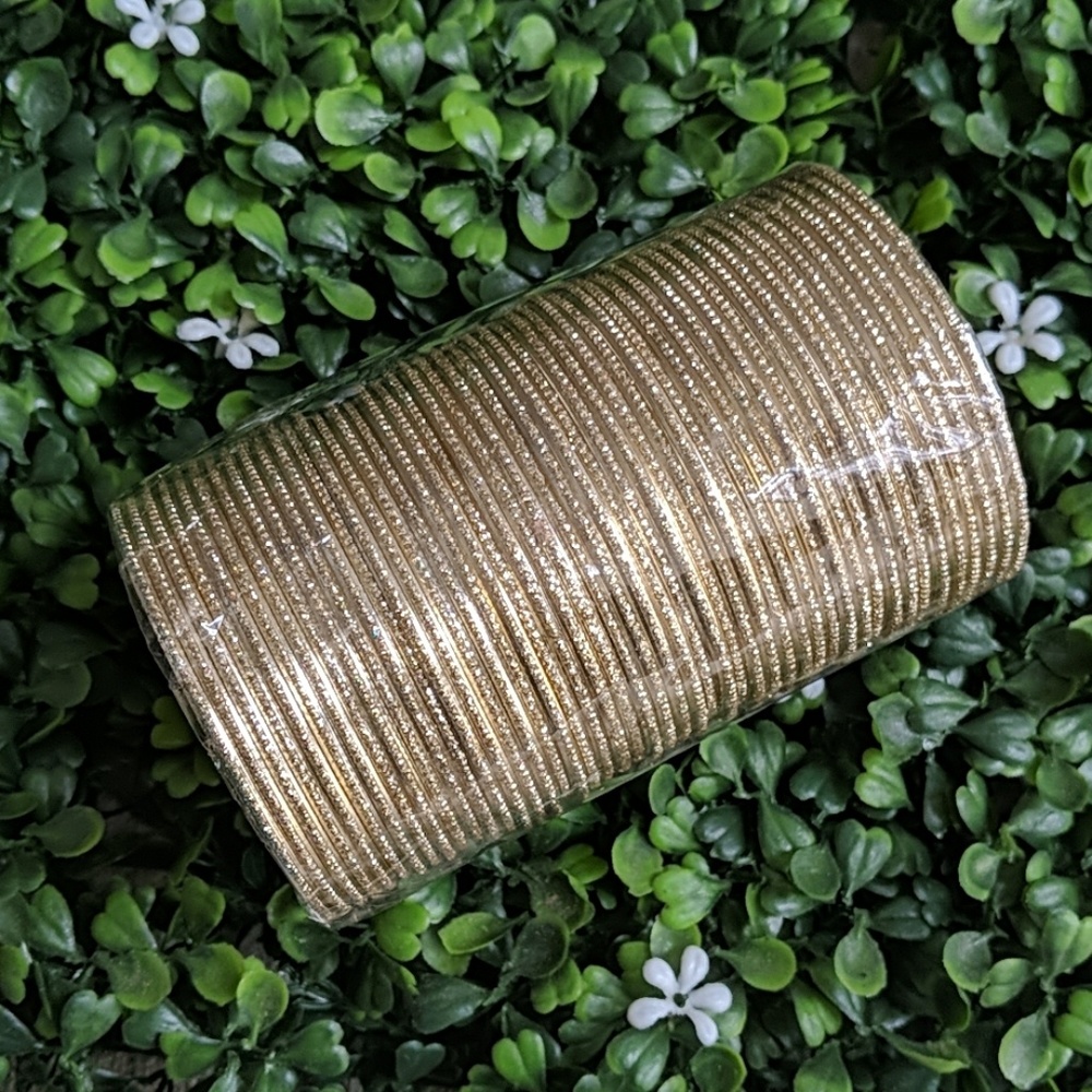 48-PC Glittery Champagne Gold Metal Bangles!!!